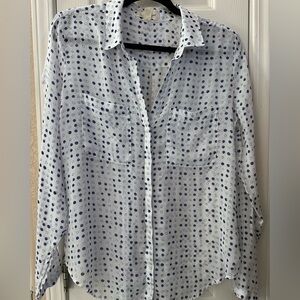 Cloth & Stone Anthropologie Blue Polka Dot and print Shirt